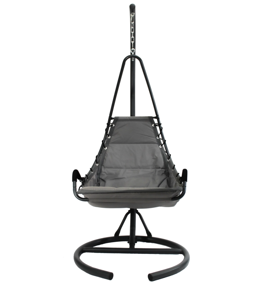 POLTRONA DONDOLO DA ESTERNO SOSPESA EUROGARDEN IN METALLO ANTRACITE 90/80X102X195 CM